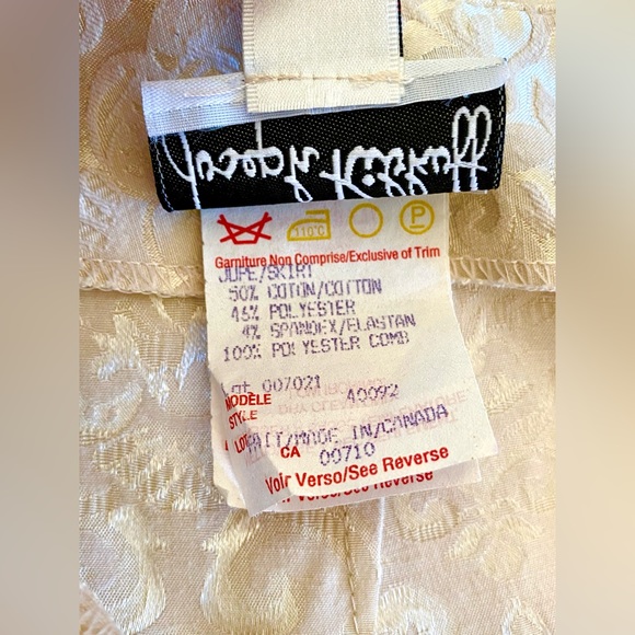 JOSEPH RIBKOFF Gold Brocade Pencil Skirt Size 4 - Picture 5 of 7